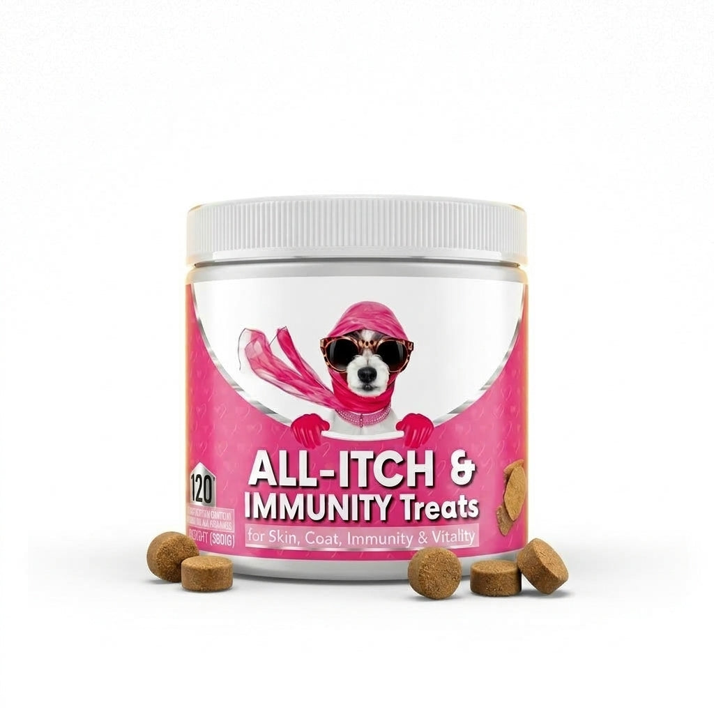 Phanaeus All-Itch & Immunity Treats for dogs with soft chews for skin, coat and immune support